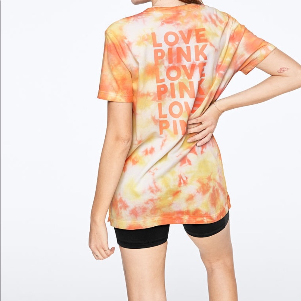 Victoria’s Secret PINK Tie Dye Campus T Shirt NEW